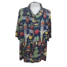 Big Dogs Men Hawaiian camp shirt pit to pit 31 4XL hot sauce vintage 90s peppers - £31.25 GBP