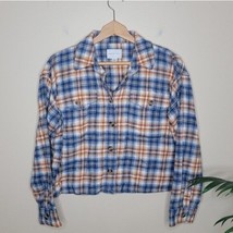 American Eagle | Blue &amp; Tan Plaid Shirt Jacket Shacket, size small - £24.53 GBP