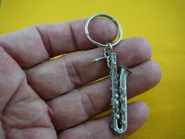 (M200D) BARITONE SAX Saxophone KEY CHAIN PEWTER JEWELRY keyring ring gra... - $21.32