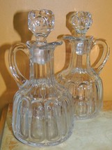 EAPG Model Flint Glass Cruets 6.5&quot; R.N pattern antique panel bullseye ha... - €46,34 EUR