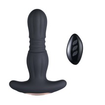 Agas Thrusting Butt Plug W/ Remote Control Black - £46.64 GBP