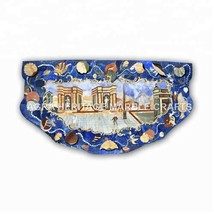 40&quot;x20&quot; Marble Console Table Top Lapis Lazuli Inlay Mosaic Art Patio Decor E1048 - £1,907.23 GBP
