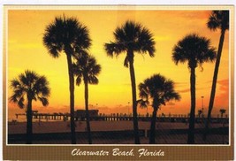 Florida Postcard Clearwater Beach Sunset Over Pier 60 - £2.33 GBP