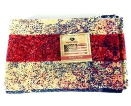 Mossy Oak Beach Towel USA Flag 30x60&quot; Stars Stripes Red White Blue New - $25.73