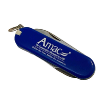 Amac Pocket Knife Folding Multi Tool Small Blue Advertising Scissors File - £6.17 GBP