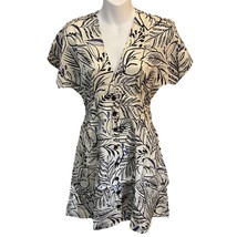 Marine Layer Camila Mini Dress in Black White Foliage Print Size Small New - $715.03 MXN