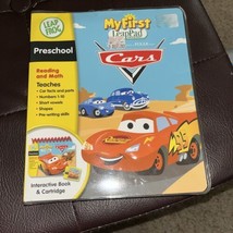 Disney Cars My First Leap Pad Leap Frog Preschool Cartridge &amp; Reading Math Book - £5.87 GBP