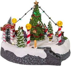 Kurt S. Adler 7-Inch Battery-Operated Musical LED Ice Rink with Tree Table Piece - £69.66 GBP