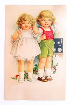 Trenton Cracker Co. OTC Color Litho Trade Advertising Post Card Children Phone - £3.10 GBP