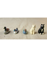 5 Vintage Miniature Ducks &amp; Cats Bonsai Garden Figures Assortment - $508.62 MXN