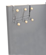 EVIDECO 960498 Over The Door 6 Metal Rack Chrome-Wood, 6 Hooks - $26.99