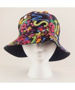 Bucket Hat Smile Graffiti Reversible Unisex 22.5&quot; S/M - £13.36 GBP