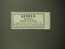 1960 Hotel de la Paix Advertisement - Geneva Switzerland Hotel de la Paix - £11.79 GBP