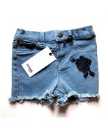 Hudson Kids Floral Embroidered Cut-Off High Waisted Denim Shorts Size 3T... - $47.86 CAD