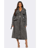 Distressed Denim Trench Coat - €81,41 EUR