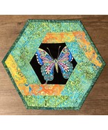 June Colorful Butterfly Hexagonal Table Topper - $25.00