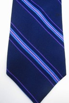 NWT Brooks Brothers Makers &amp; Merchants Dark Blue and White Stripe Silk Tie NEW - £41.73 GBP