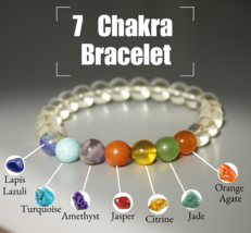 7 Chakra Bracelet | Chakra Rainbow Bracelet | Chakra Jewelry Healing Bracelet | - £19.10 GBP