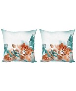 East Urban Home Tropical Throw Pillow Cover, Pack Of 2- 16” X 16”- Orang... - £26.88 GBP