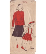NEW YORK VINTAGE PATTERN 1004 SIZE 8 40&#39;S GIRL&#39;S SKIRT AND BEER JACKET - £6.29 GBP