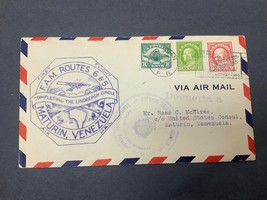 1931 First Flight Air Mail Stamps #C4, #509, #513 Venezuela To U.S.A. - $67.32
