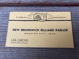 Old Vtg New Brunswick Billiard Parlor Business Trade Card Webster City Ia Beer - £38.72 GBP