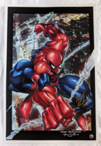 Spiderman Art Print Poster Hand Signed By Artist Hugh Rookwood Marvel Comics - £35.19 GBP