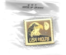 Vintage 1985 Usa Bald Eagle &amp; Moon 10.75 Special Delivery Postage Stamp Pin Usps - £7.77 GBP