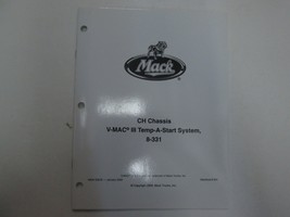 2001 Mack Trucks Ch Chassis V-MAC Iii Tempt-A-Start System 8-331 Manual Factory - £30.77 GBP