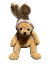 Ty Beanie Baby - SPRINGSTON the Bear w/ Orange Polka Dot Easter Bunny Ears  - $8.81