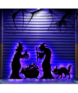 Halloween Witch Decorations Outdoor - Large Black Witches with Cauldron ... - $29.99