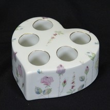 Dee Bee Vintage Floral Heart Shape Porcelain Lipstick Holder 3.25&quot; x 3.2... - £14.64 GBP