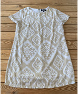 Lulus Women’s Patterned Back zip Dress size L White tan Sf21 - £14.00 GBP