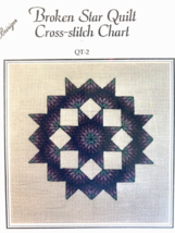 BROKEN STAR QUILT CROSS STITCH CHART PATTERN 6&quot; X 6&quot; XYZZX CREATIONS - $12.49