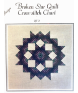 BROKEN STAR QUILT CROSS STITCH CHART PATTERN 6&quot; X 6&quot; XYZZX CREATIONS - $17.08 CAD
