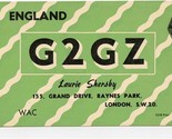 QSL Card G2GZ Raynes Park London England 1958 - $9.90