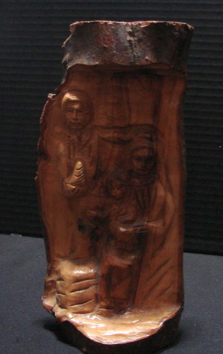  Holy Family Hand Carved  Olive Wood Branch Statue  - $29.99