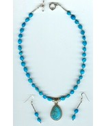 Turquoise Pendant and Sleeping Beauty Nuggets Necklace and Earring Jewel... - £157.38 GBP