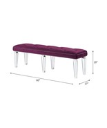 Varian 60&quot; Bench, Burgundy Velvet &amp; Mirrored - €226,76 EUR