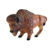 Vintage Buffalo Figurine Miniature Mini American Bison Figure Ceramic Animal - $24.94