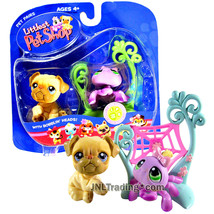 Year 2006 Littlest Pet Shop LPS Pairs Figure - Bulldog #135 and Spider #136 - £39.83 GBP