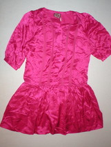 New Juicy Couture Dress $498 Sleeves Womens 4 NWT Bright Pink Polka Dots Silk - £310.06 GBP