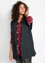 BP Seventies Black Knitted Gilet UK 10 (fm39-12) - $29.72
