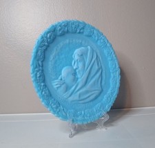 Vintage Fenton Mother&#39;s Day 1971 Blue Satin Collectible Plate - £32.14 GBP