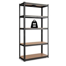 Black Heavy Duty 60-inch 5 Tier Adjustable Shelving Unit Garage Storage ... - $220.49