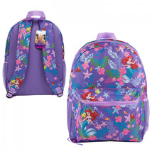 The Little Mermaid All Over Print 16&quot; Backpack Purple - £23.96 GBP