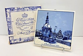 Vintage Royal Delft Christmas Tile 1977 Harbor Tower of Hoorn w/ Box and COA - £7.96 GBP