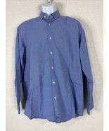 Ben Sherman Men Size L Blue Micro Check Button Up Cotton Shirt Long Sleeve - $8.26