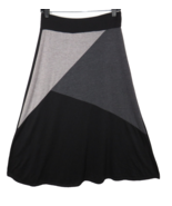 Vintage Jamie Nicole Black Gray Colorblock Midi Skirt Plus Size 1X-14 - £23.94 GBP