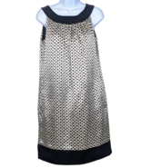 London Times Black &amp; Gold Shimmery Shift Dress Size 4 - £18.84 GBP
